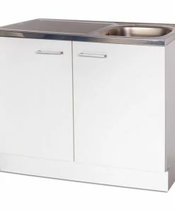 Spülenschrank GIRONA - Weiß - 100 Cm Breit - 50 Cm Tief