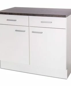 Anrichte GIRONA - Weiß-Marmor - 100 Cm