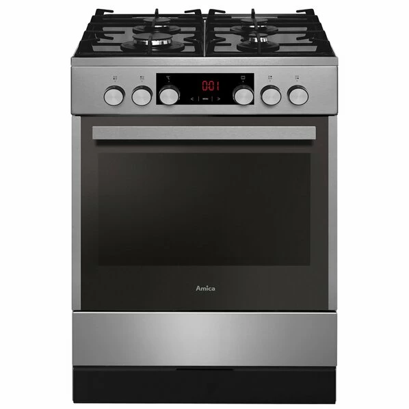 AMICA Elektro-Gas-Standherd SHEG 914 121 E - Edelstahl - A