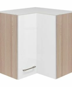 Eck-Hängeschrank ABACO - Perlmutt-Akazie - 60x60 Cm