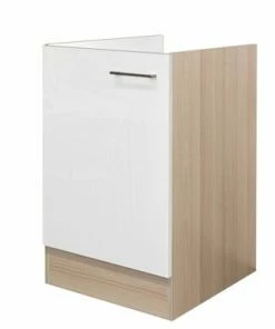 Spülenunterschrank ABACO - Perlmutt-Akazie - 50 Cm