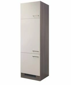 Kühlschrankumbau EICO - Magnolienweiß-Tennessee Eiche - 60 Cm