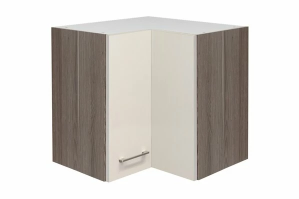 Eck-Hängeschrank EICO - Magnolienweiß-Tennessee Eiche - 60x60 Cm