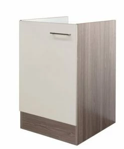 Spülenunterschrank EICO - Magnolienweiß-Tennessee Eiche - 50 Cm