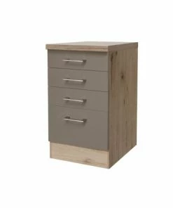 Anrichte RIVA - Quarz-Cubanit-San Remo - Schubkästen - 50 Cm