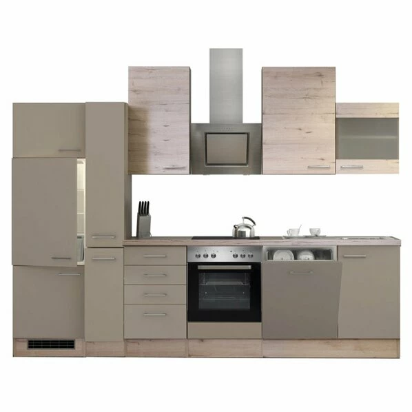 Küchenblock RIVA - Quarz-Cubanit-San Remo - Mit E-Geräten - 310 Cm