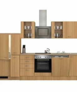 Küchenblock NANO - Buche - Mit E-Geräten - 310 Cm