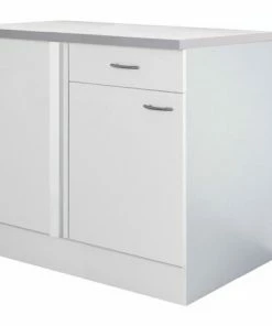 Eck-Anrichte WITO - Weiß-grau - 110 Cm