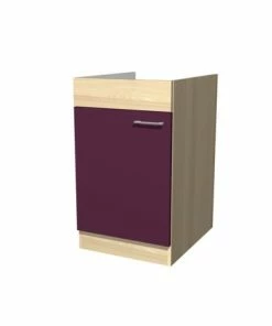 Spülenunterschrank FOCUS - Akazie - Aubergine - 50 Cm