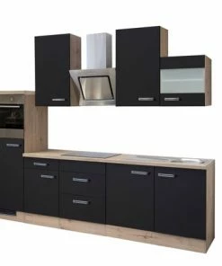 Küchenblock RISENTO - Anthrazit-San Remo Eiche - Mit E-Geräten - 270 Cm