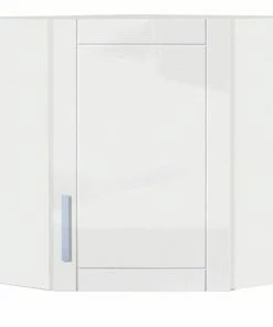 Eck-Hängeschrank BERN - Weiß Hochglanz-weiß - 60 Cm