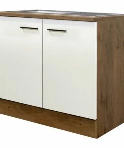 Spülenunterschrank VINTEA - Lancelot Oak - Magnolia Matt - 100 Cm