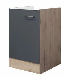 Spülenunterschrank MORENA - San Remo Eiche - Basaltgrau Matt
