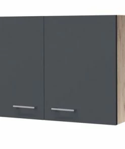 Hängeschrank MORENA - San Remo Eiche - Basaltgrau Matt - 80 Cm