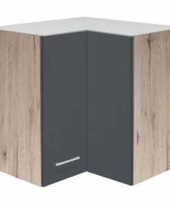 Eck-Hängeschrank MORENA - San Remo Eiche - Basaltgrau Matt