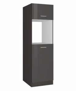 Ofenumbauschrank ROM - Grau Hochglanz - 60 Cm