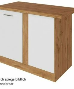 Eck-Anrichte SORRENTO - Weiß-Wotan Eiche - 100 Cm Breit