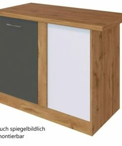 Eck-Anrichte SORRENTO - Anthrazit-Wotan Eiche - 100 Cm Breit