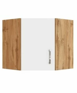 Eck-Hängeschrank SORRENTO - Weiß-Wotan Eiche - 60 Cm Breit