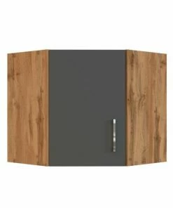Eck-Hängeschrank SORRENTO - Anthrazit-Wotan Eiche - 60 Cm Breit