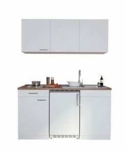 RESPEKTA Küchenzeile - Weiß - Mit E-Geräten - 150 Cm