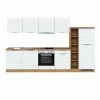 Küchenblock FLORENZ - Weiß Matt - Wotan Eiche - Mit E-Geräten - 330 Cm