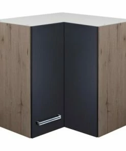 Eck-Hängeschrank RISENTO - Anthrazit - Eiche San Remo - 60x60 Cm